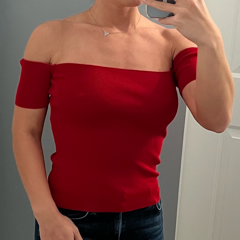 Noble U Red Off Shoulder Top
